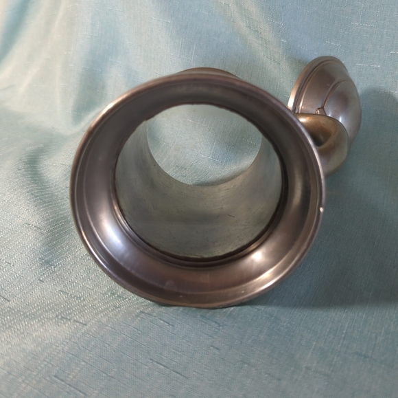 Vintage 1943 Pewter Glass Bottom Mug Stein With Hinged Lid - Picture 7 of 10